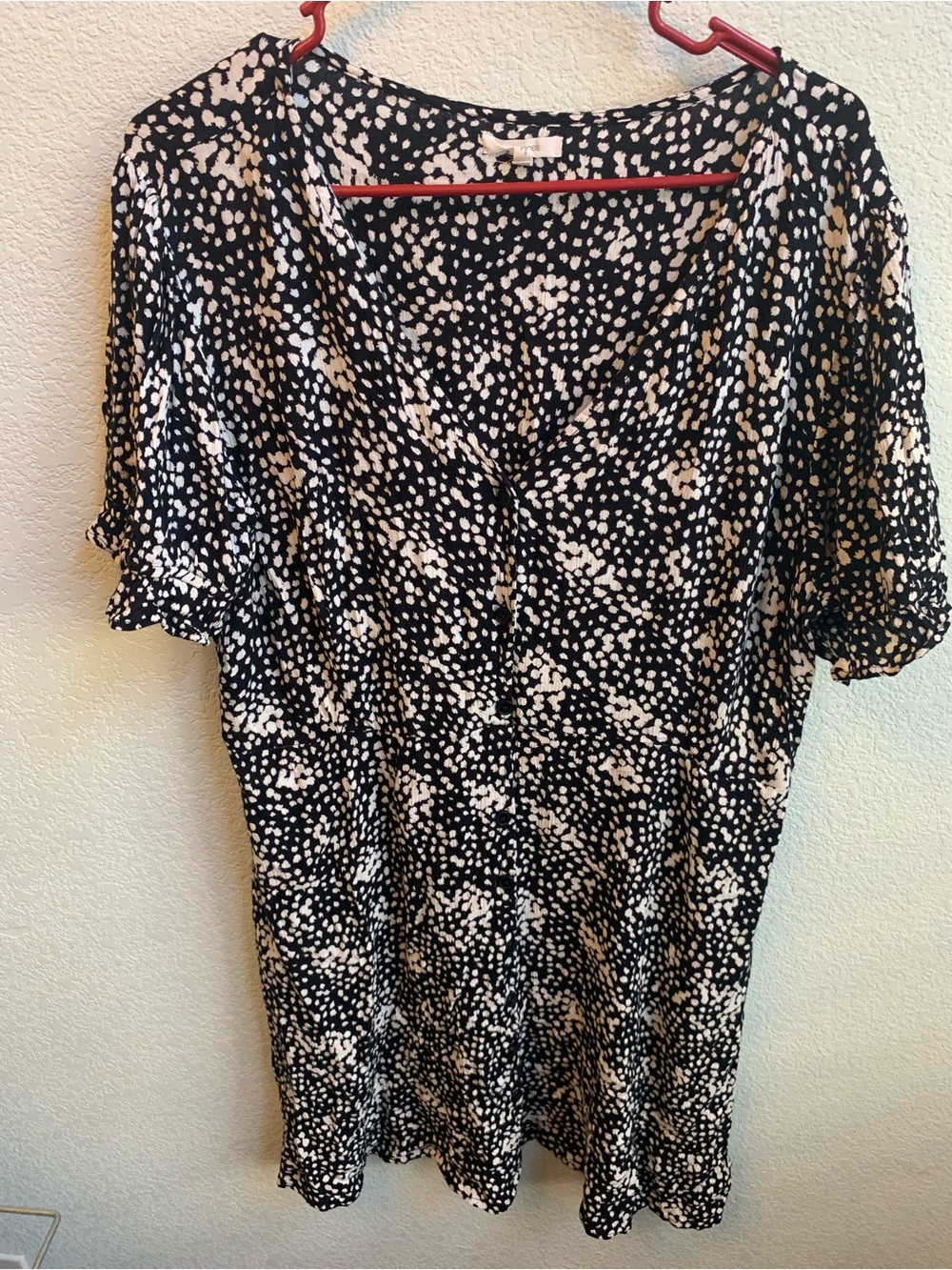 Maurices Black and White Dot V-Neck Tunic